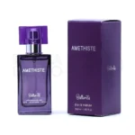 بطری شیک ادو پرفیوم زنانه آمتیست بالرینا با طراحی ظریف و رایحه گلی شیرین رز و وانیل در بسته بندی لوکس و جذاب