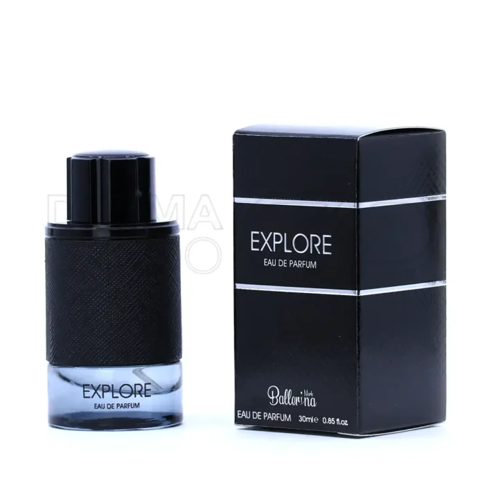 ballerina-explore-men-perfume (1) عطر جیبی اکسپلور بالرینا با بطری جمع و جور و جعبه شیک، رایحه چوبی معطر خنک برای آقایان در فصول گرم