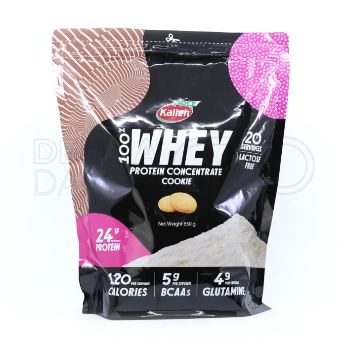 kalleh-pro-whey-protein-powder-650g (1) قوطی پروتئین وی ۱۰۰ درصد کاله پرو ۶۵۰ گرم طعم وانیل بدون لاکتوز تولید شده با روش فیلتراسیون سرد برای بدنسازان