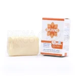 بسته بندی صابون بچه سیوند با ویتامین E و کالاندولا در جعبه رنگی ملایم، مناسب پوست حساس و خشک کودکان با خاصیت ضد التهاب