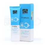 بسته بندی کرم ژل آبرسان ساین آکوا ساین اسکین در تیوب سفید با طراحی مینیمال، حاوی هیالورونیک اسید و بیوسرامید برای آبرسانی پوست