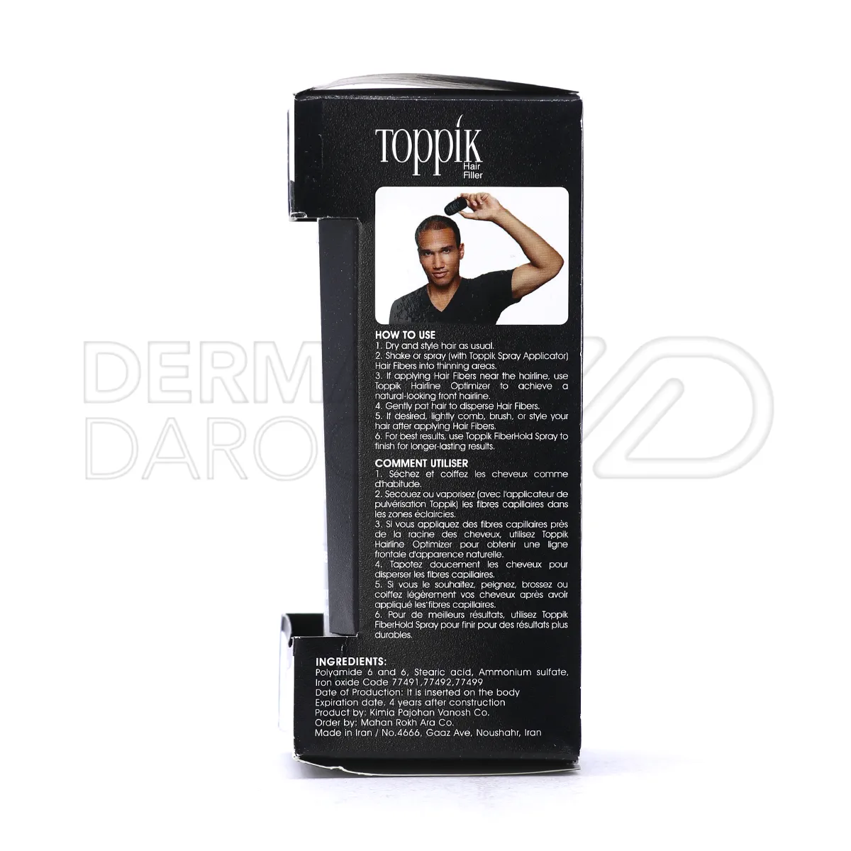 پودر پرپشت کننده مو تاپیک، مناسب برای انواع مو، تقویت ظاهر موهای نازک با اثر ماندگار و بدون ریزش