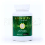 بسته بندی کپسول اسپیرولینا سوپر گرین 30 عددی در جعبه سبز شیک، مکمل لاغری و تقویت سیستم ایمنی با پروتئین گیاهی