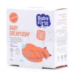 صابون گیاهی بیبی فرست سی گل با عصاره بابونه کالاندولا و گل گندم التیام دهنده التهاب و خشکی پوست نوزاد و کودک