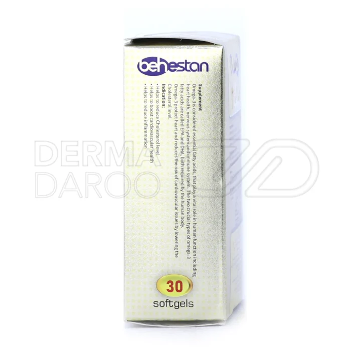 سافت ژل امگا ۳ ۵۰۰ میلی گرم بهستان مناسب سلامت مغز پوست مو و تقویت سیستم ایمنی با فرمولاسیون غنی