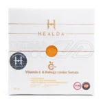 بافت سبک و جذب سریع سرم خاویار و ویتامین سی هیلدا که پوست را عمیق تغذیه آبرسانی و لایه برداری ملایم کرده و شفافیت را افزایش می دهد