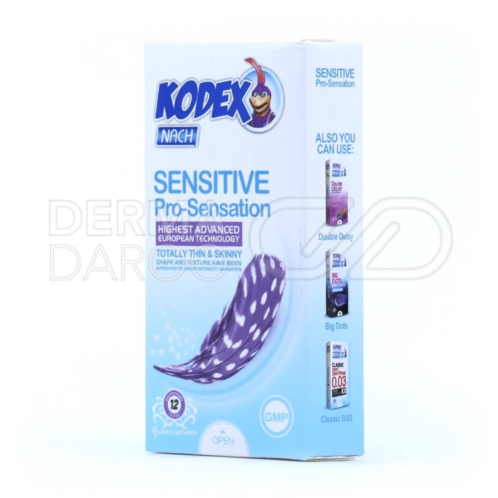 بسته کاندوم نازک سنسیتیو کدکس مناسب زوج ها برای تجربه رابطه طبیعی تر با پوشش کامل آلت و کشش مناسب بدون احساس ناراحتی یا حساسیت پوستی